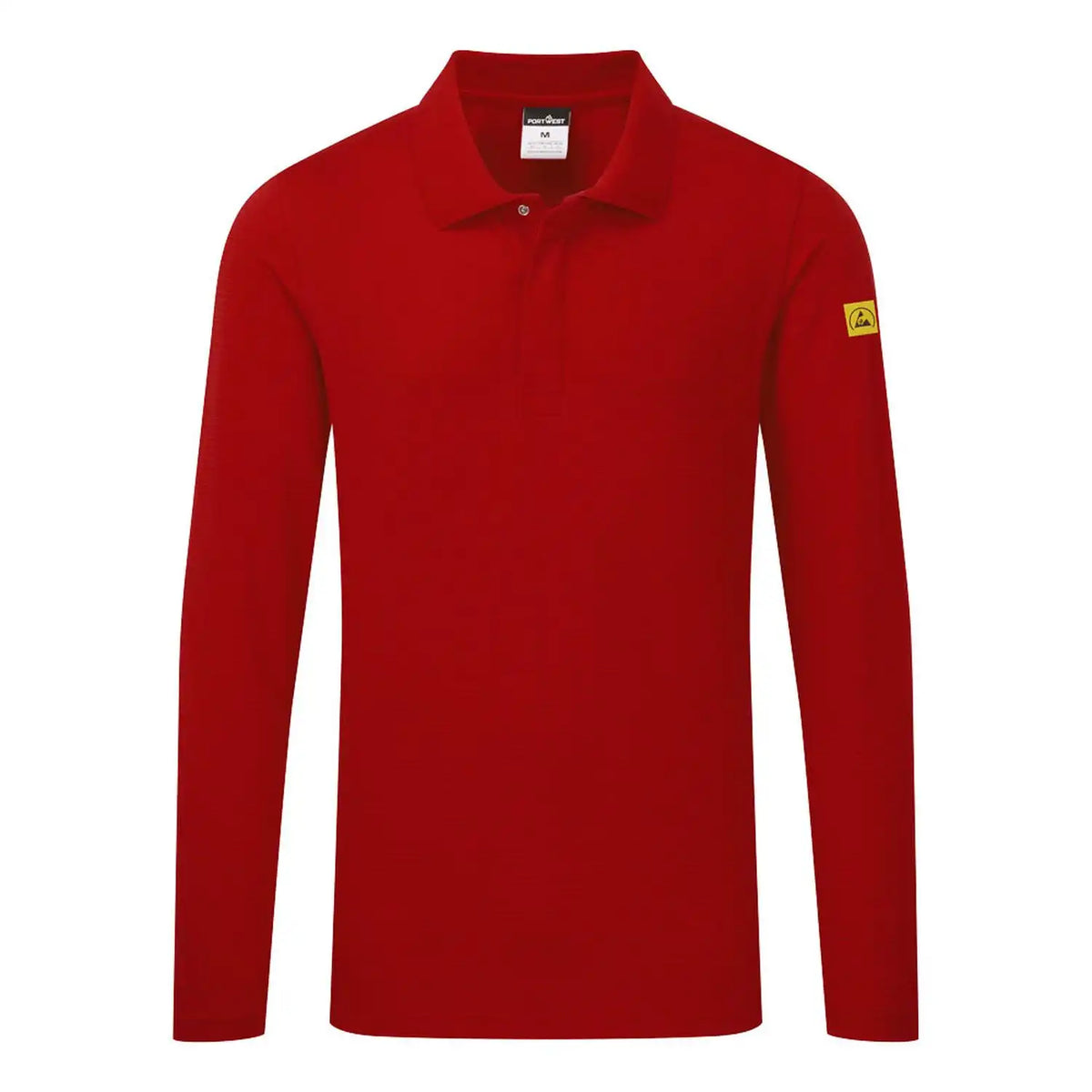 Portwest AS23 ESD Antistatik Poloshirt langarm – rot