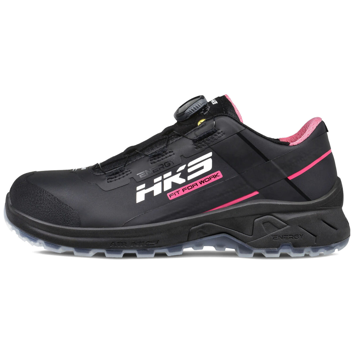HKS Damen AirGuard BlackBOA S3 Sicherheitshalbschuh pink – schwarz