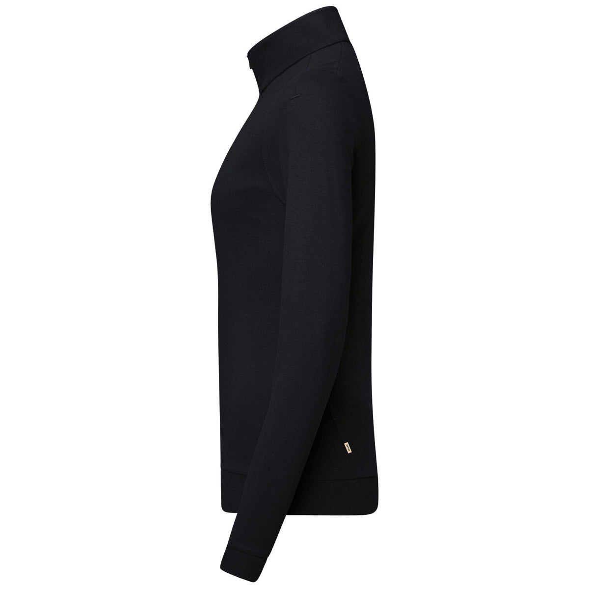 Hakro Damen 335 Langarm-Zip-Shirt Mikralinar – schwarz