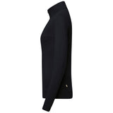 Hakro Damen 335 Langarm-Zip-Shirt Mikralinar – schwarz