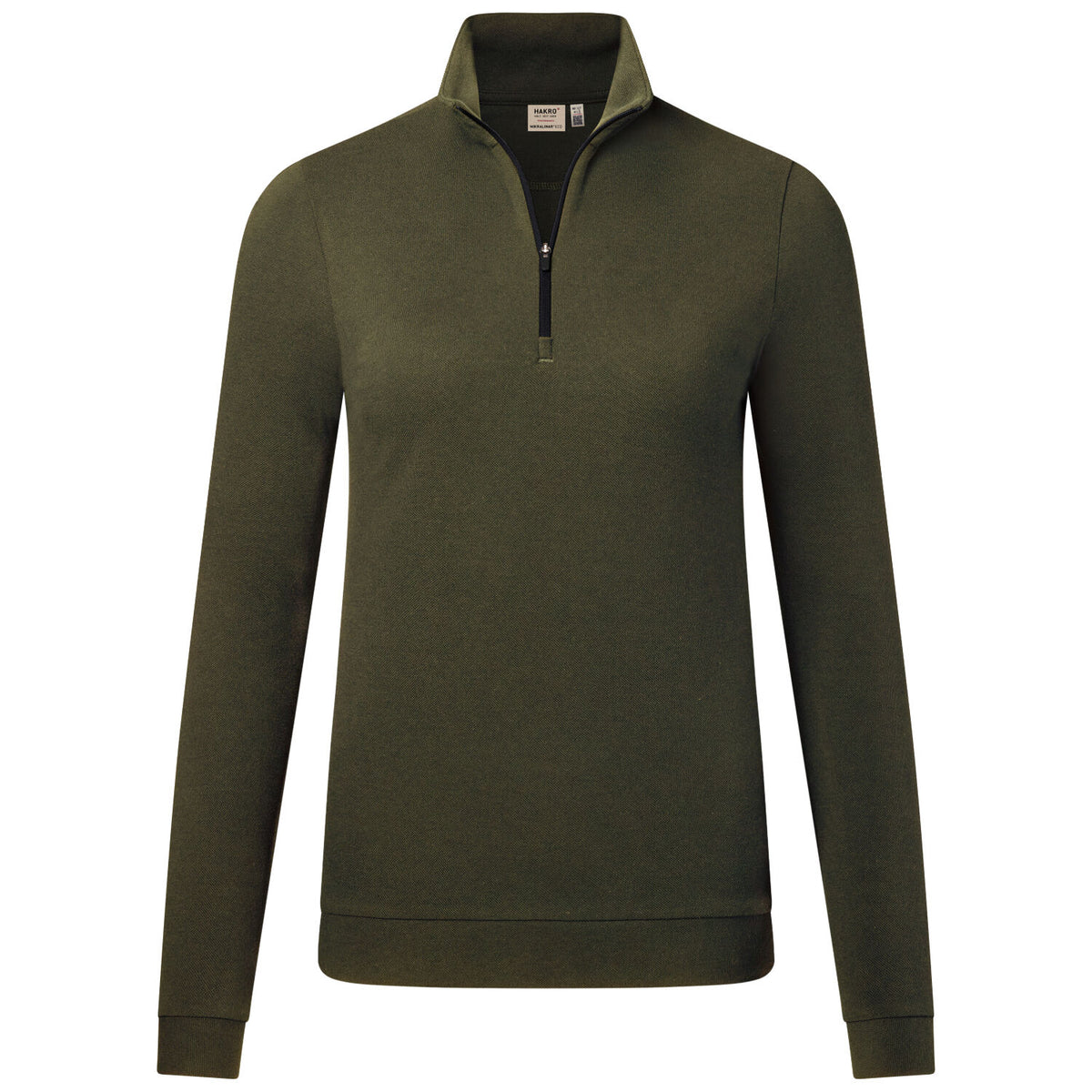 Hakro Damen 335 Langarm-Zip-Shirt Mikralinar – olive