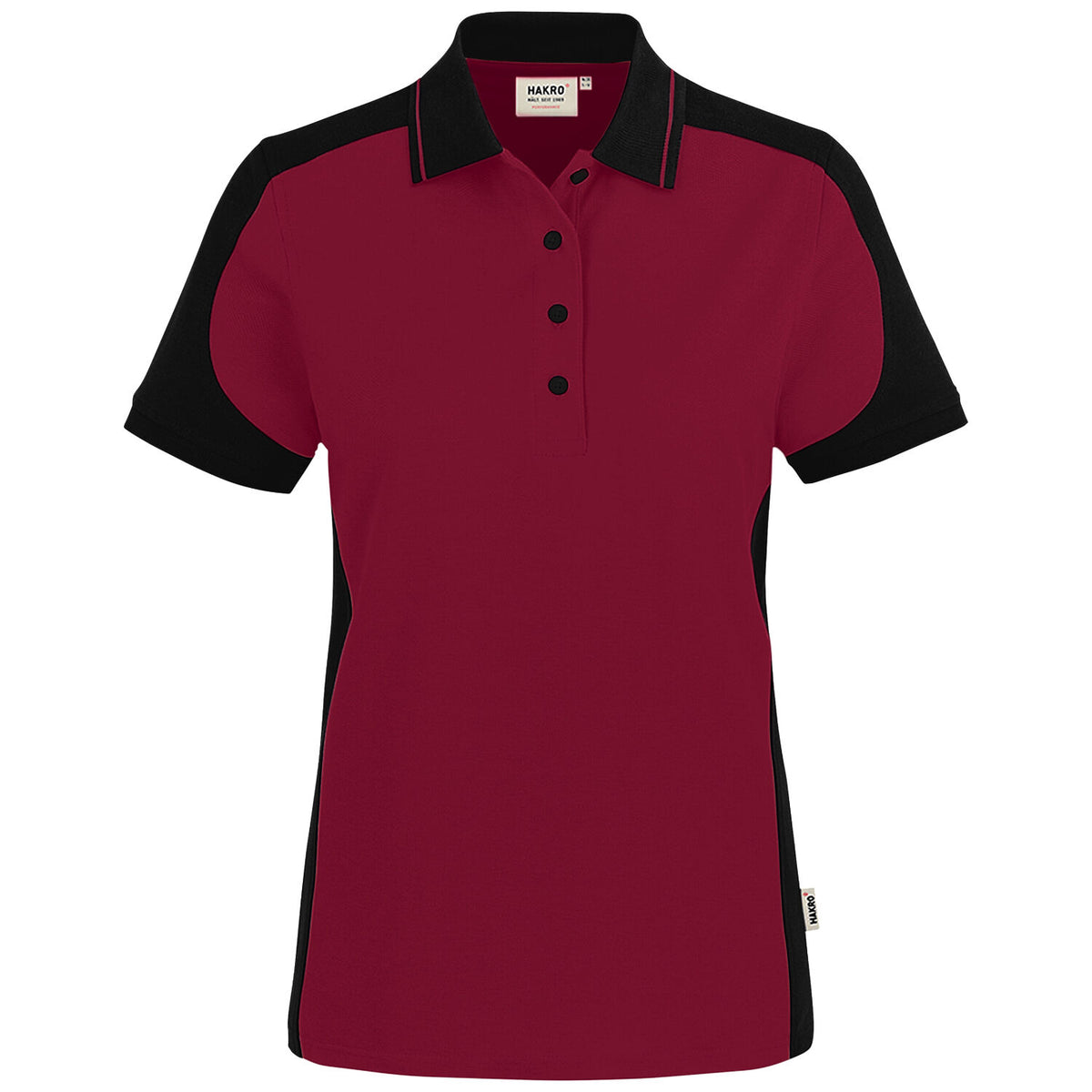 Hakro Damen 339 Contrast Poloshirt Mikralinar – weinrot