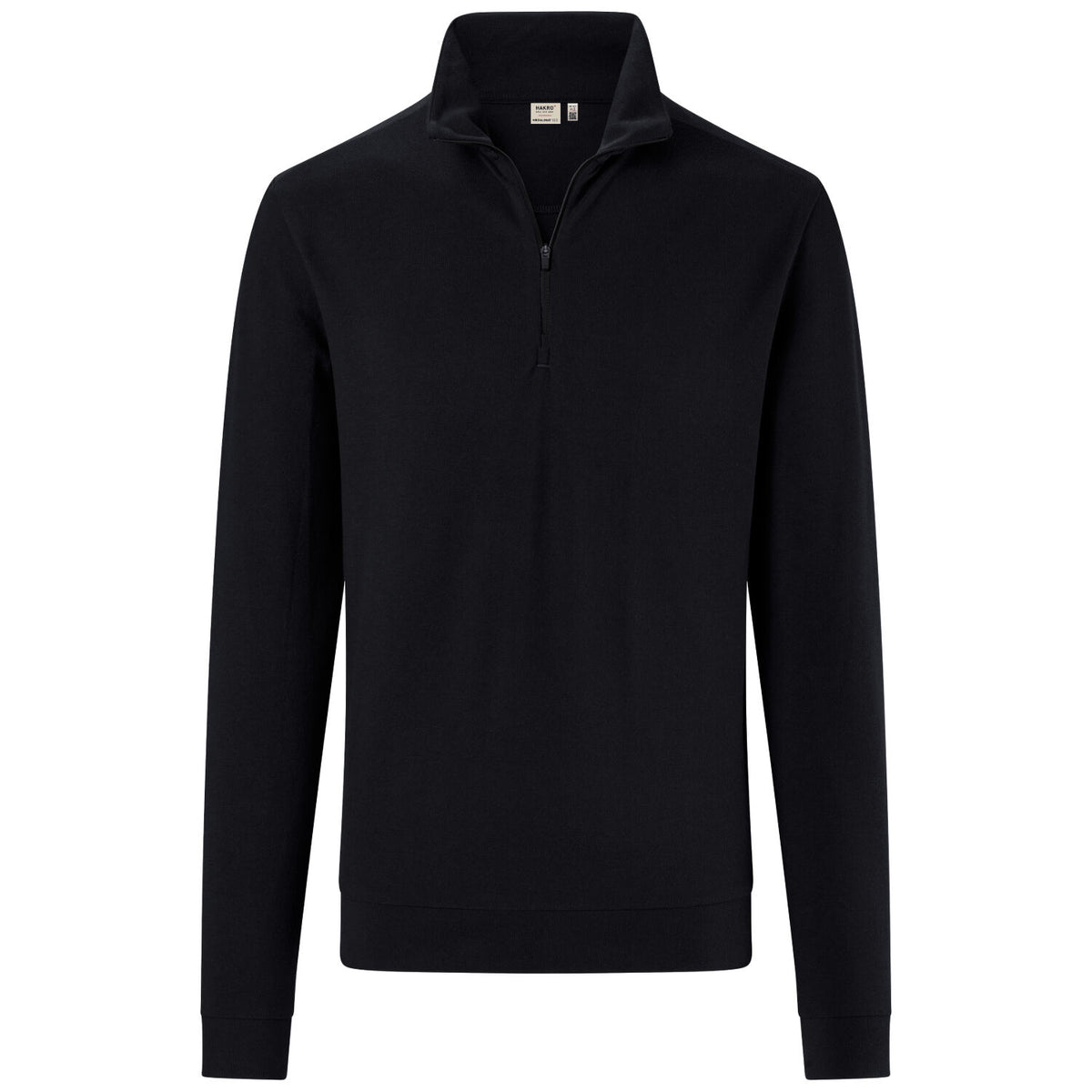Hakro 535 Langarm-Zip-Shirt Mikralinar ECO – schwarz