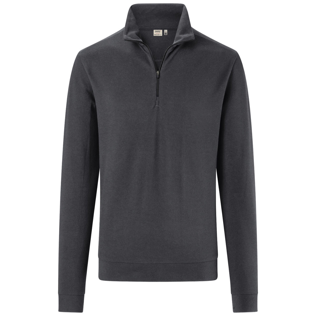 Hakro 535 Langarm-Zip-Shirt Mikralinar ECO – karbongrau