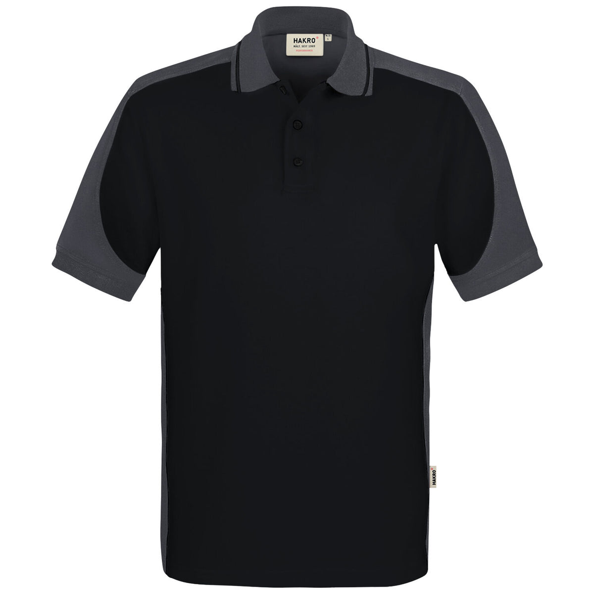 Hakro 539 Contrast Poloshirt Mikralinar ECO – schwarz