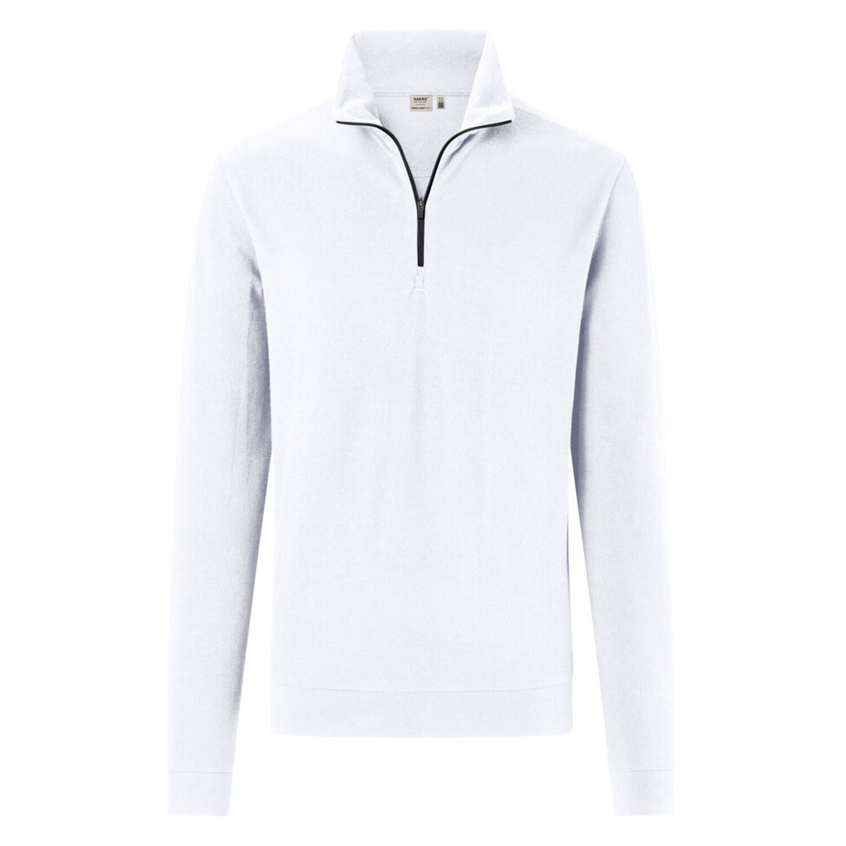 Hakro 535 Langarm-Zip-Shirt Mikralinar ECO – weiß