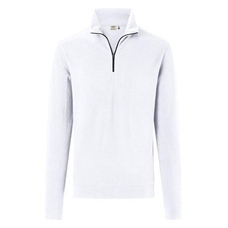 Hakro 535 Langarm-Zip-Shirt Mikralinar ECO – weiß