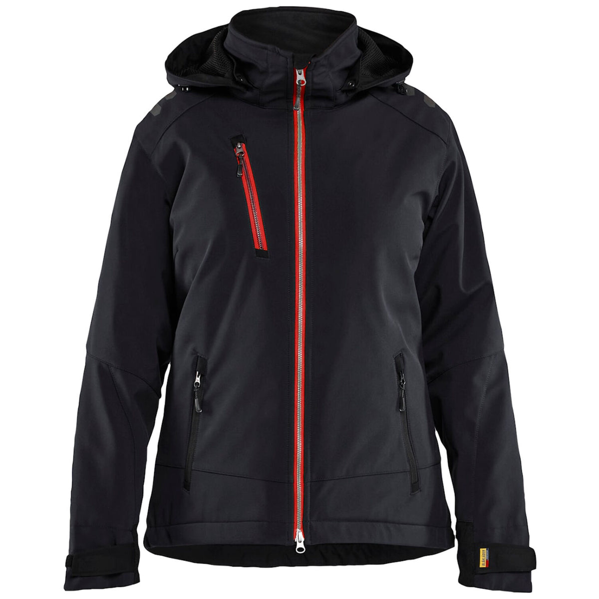 Blåkläder Damen Softshell Winterjacke – schwarz/rot