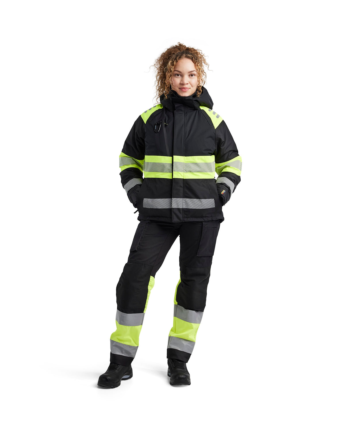 Blåkläder Damen 4470 Warnschutz Winterjacke Kl 1 – schwarz/gelb