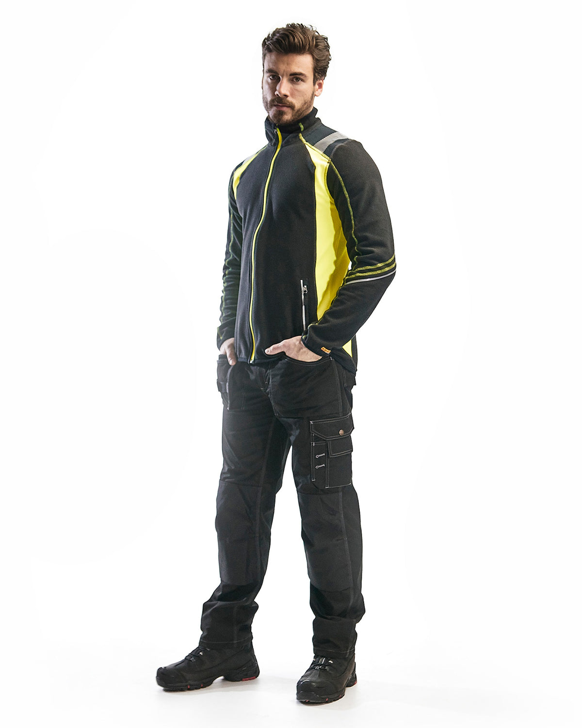 Blåkläder 4993 Microfleece-Jacke – schwarz/gelb