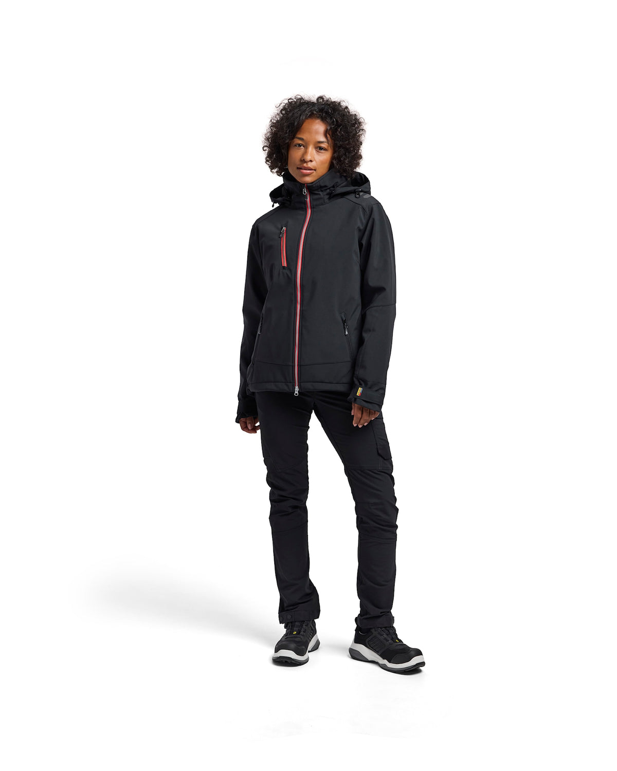 Blåkläder Damen Softshell Winterjacke – schwarz/rot