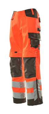 Mascot Kendal Safe Supreme Warnschutz-Hose – rot/dunkelanthrazit