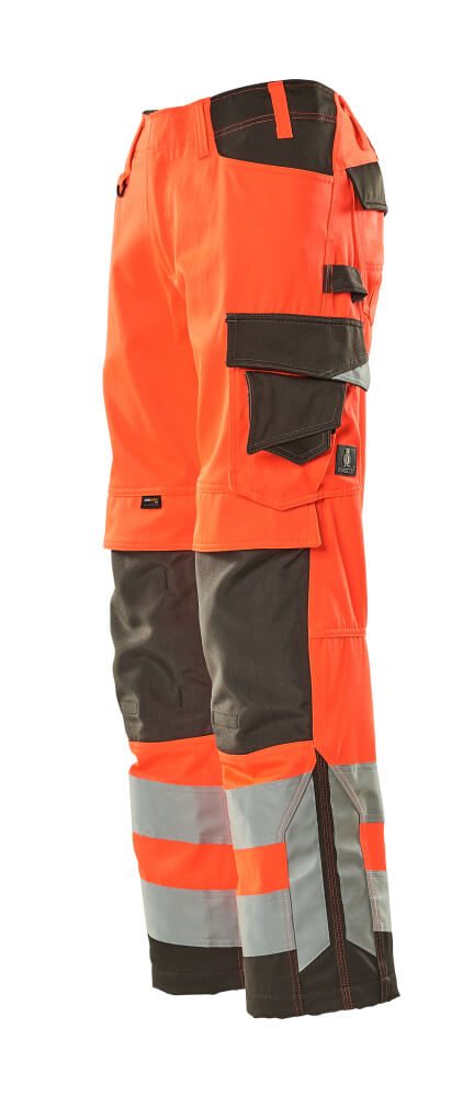 Mascot Kendal Safe Supreme Warnschutz-Hose – rot/dunkelanthrazit