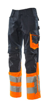Mascot Leeds Safe Supreme Warnschutzhose – schwarzblau/orange