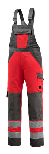 Mascot Gosford Safe Light Warnschutz Latzhose – rot/dunkelanthrazit