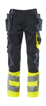Mascot Safe Supreme Warnschutz Handwerkerhose – schwarzblau/gelb