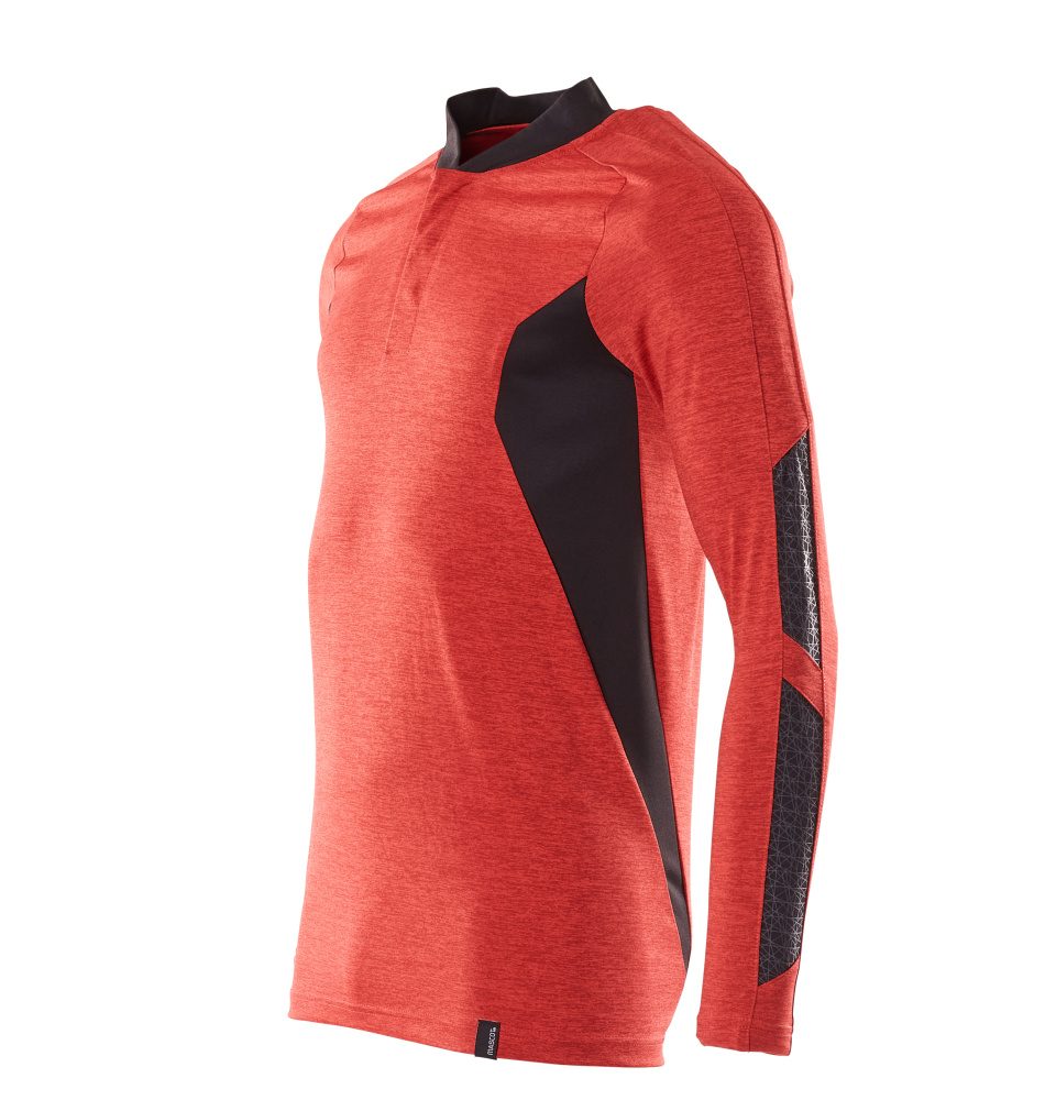 Mascot Coolmax Pro Accelerate Langarm-Poloshirt – verkehrsrot/schwarz