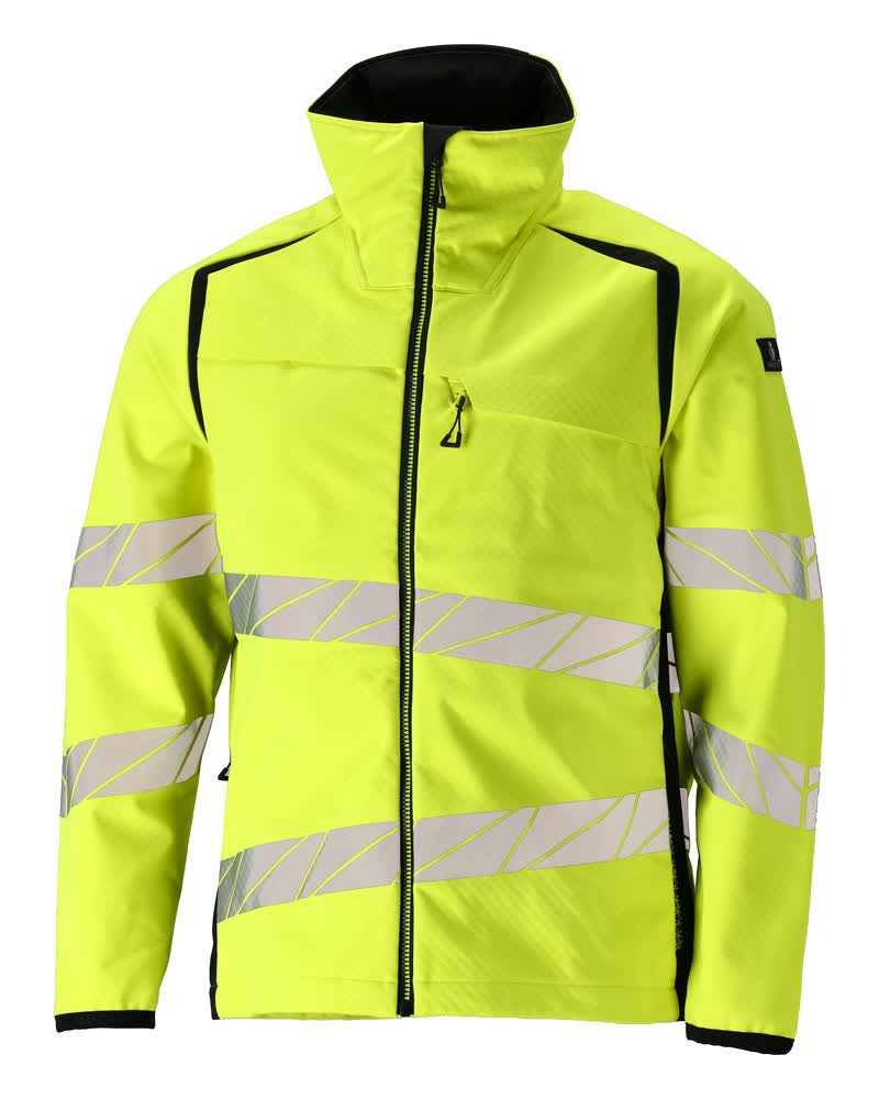 Mascot Accelerate Safe Warn-Softshelljacke – gelb/schwarz