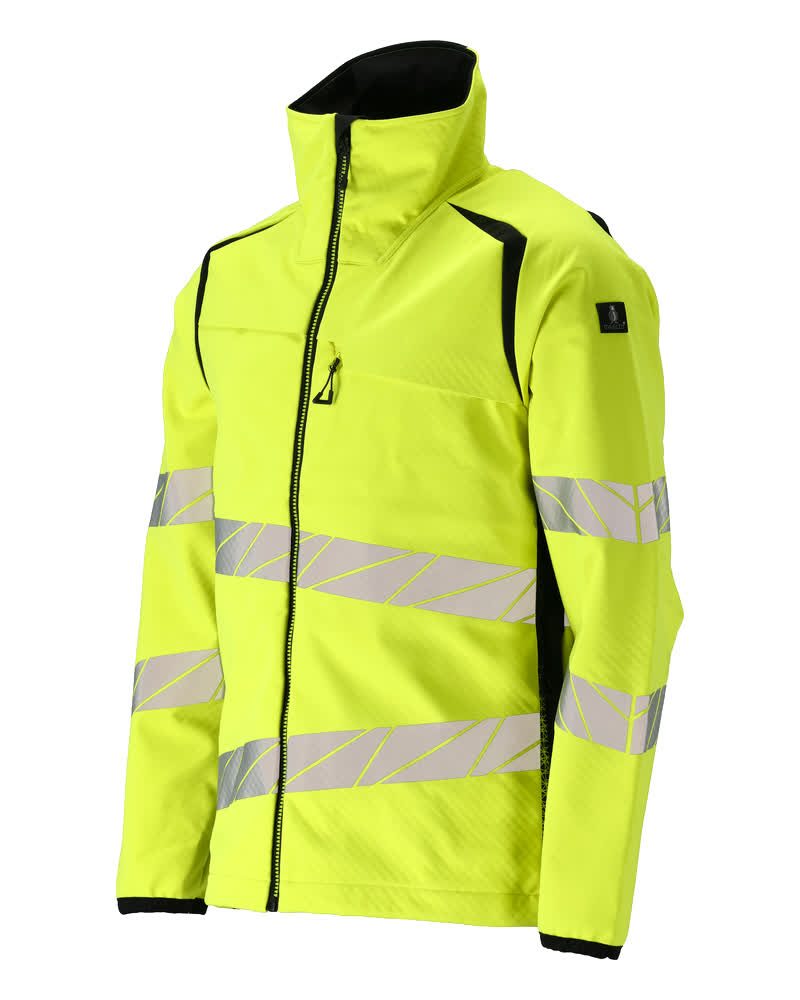 Mascot Accelerate Safe Warn-Softshelljacke – gelb/schwarz