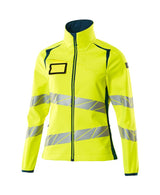 Mascot Damen Accelerate Safe Warn-Softhelljacke – gelb/dunkelpetroleum