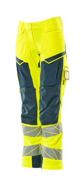 Mascot K2 Acceleratesafe Dame Warn Stretchbundhose – gelb/dunkelpetroleum