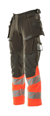 Mascot Accelerate Safe Warnschutz Bundhose Kl.1 19131-711 – dunkelanthrazit/rot