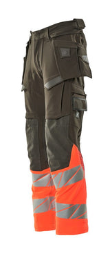 Mascot Accelerate Safe Warnschutz Bundhose Kl.1 19131-711 – dunkelanthrazit/rot