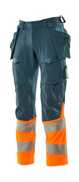 Mascot Accelerate Safe Warnschutz Bundhose Kl.1 19131-711 – dunkelpetroleum/orange