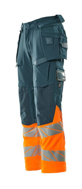 Mascot Accelerate Safe Warnschutz Bundhose Kl.1 19131-711 – dunkelpetroleum/orange
