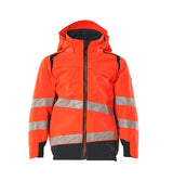 Mascot Accelerate Safe Kinder HiVis Hardshelljacke – rot/schwarzblau