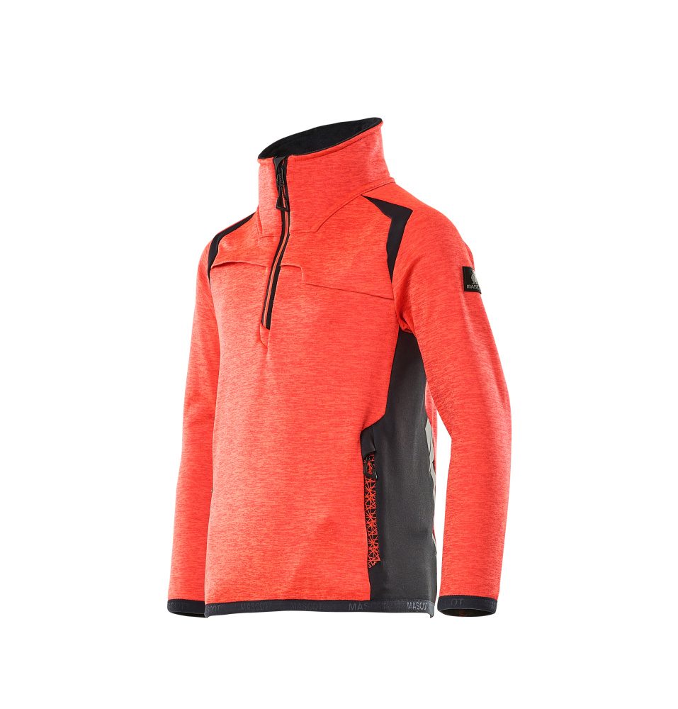 Mascot Accelerate Safe Kinder HiVis Fleecepullover – rot/schwarzblau
