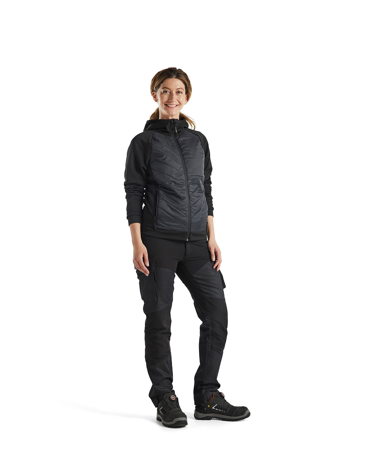 Blåkläder Damen 3464 Hybrid Sweatjacke – schwarz/dunkelgrau