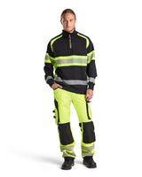Blåkläder 3553 Warnschutz Zip-Sweatshirt Kl. 1 – schwarz/gelb