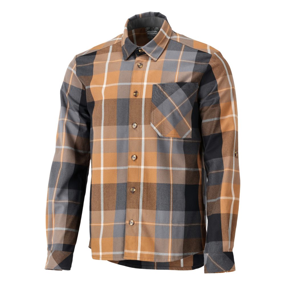 Mascot 22904-446 Customized Flanellhemd – nussbraun-kariert