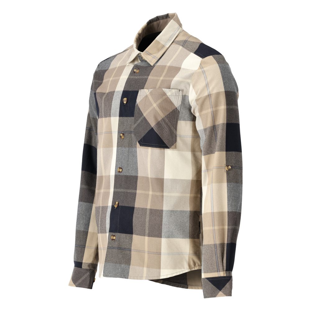 Mascot 22904-446 Customized Flanellhemd – dunkel-sandbeige-kariert
