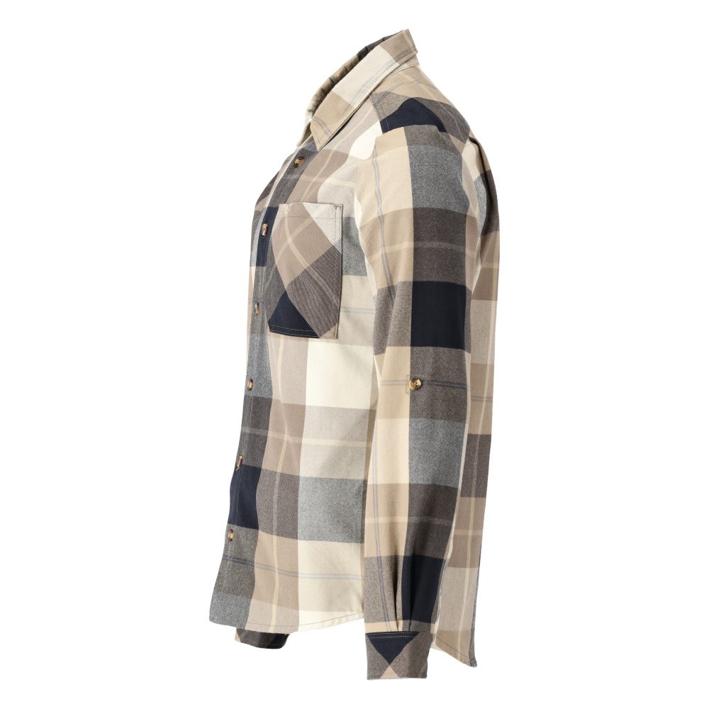 Mascot 22904-446 Customized Flanellhemd – dunkel-sandbeige-kariert