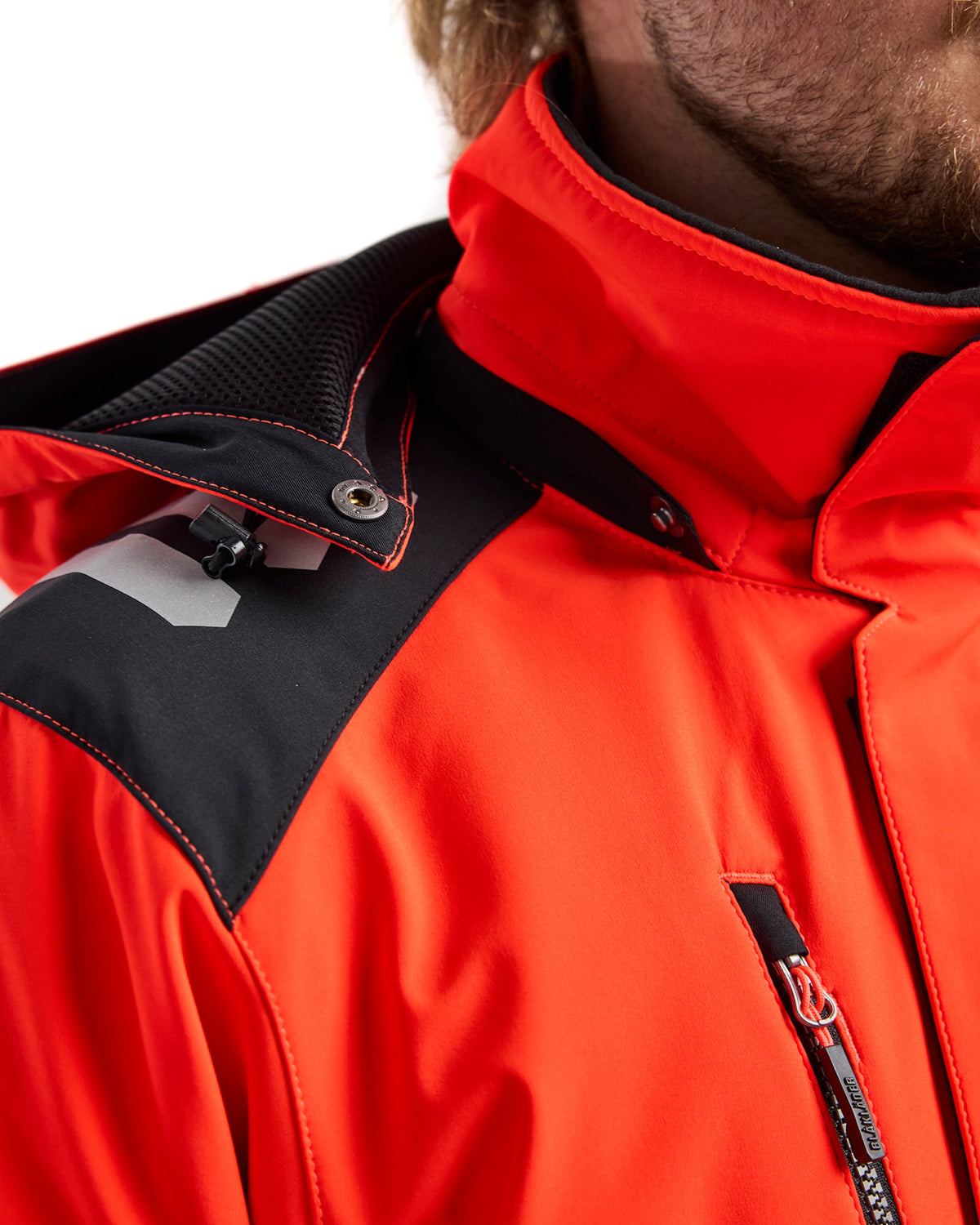 Blåkläder 4400 Blakläd Warnschutz Shoftshell Winterjacke – rot/schwarz