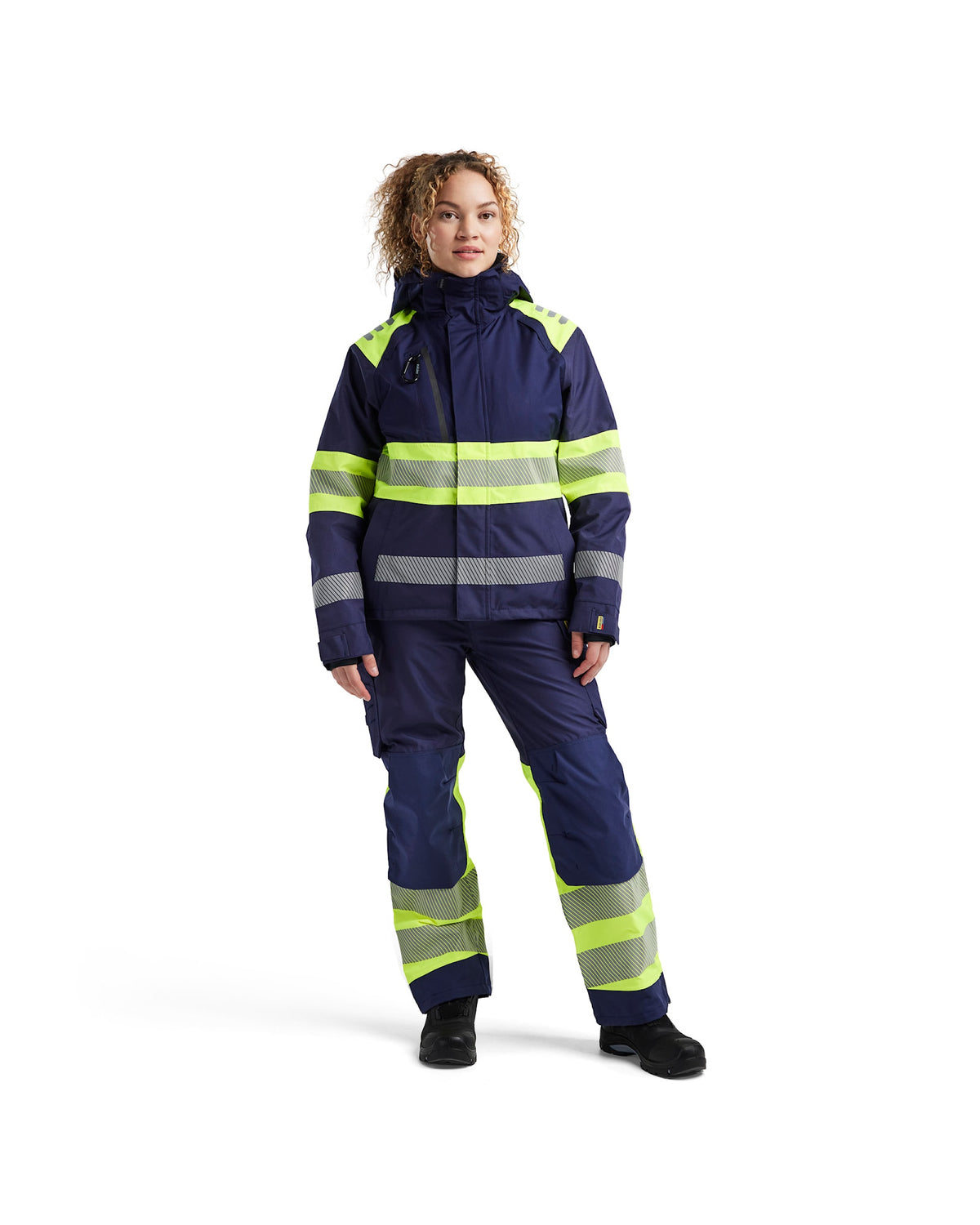 Blåkläder Damen 4430 Warnschutz Regenjacke Kl. 1 – marine/gelb