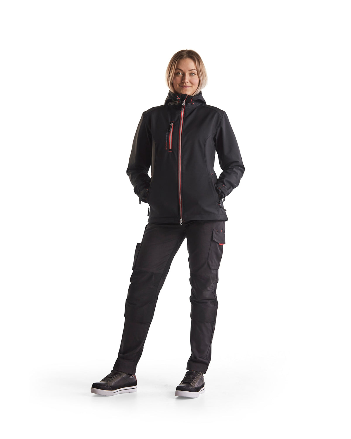 Blåkläder Damen 7195 Stretch Servicehose – schwarz/rot