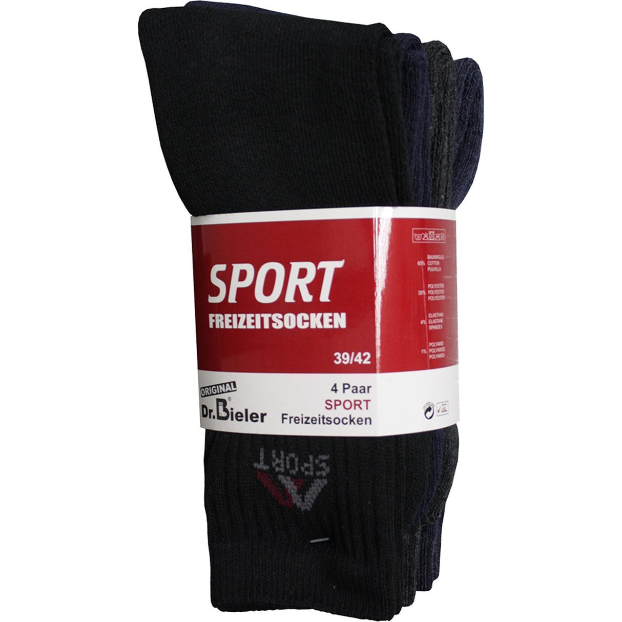 Dr.Bieler Socke "Sport" farblich sortiert 4er Pack