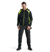 Blåkläder 3433 Kapuzen-Sweatjacke – schwarz/gelb