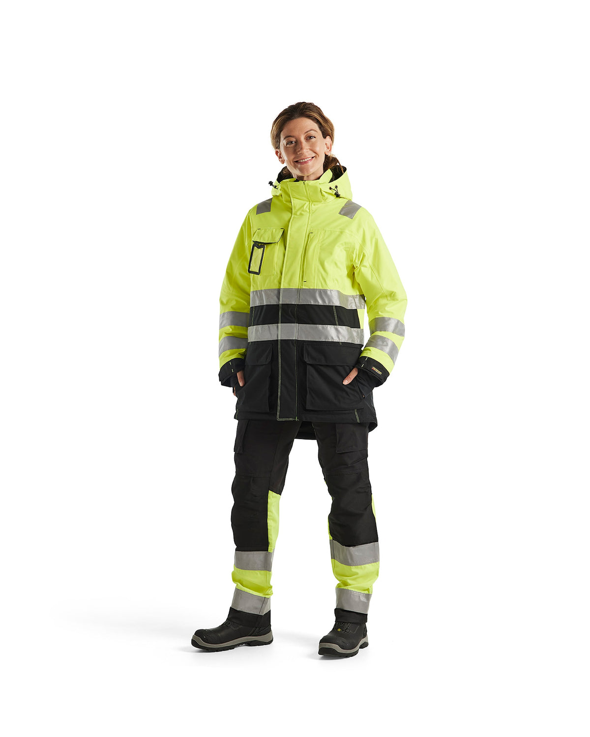 Blåkläder Damen 4472 Warnschutz Winterparka – gelb/schwarz