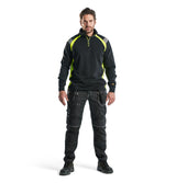 Blåkläder 3432 Zip-Sweatshirt – schwarz/gelb