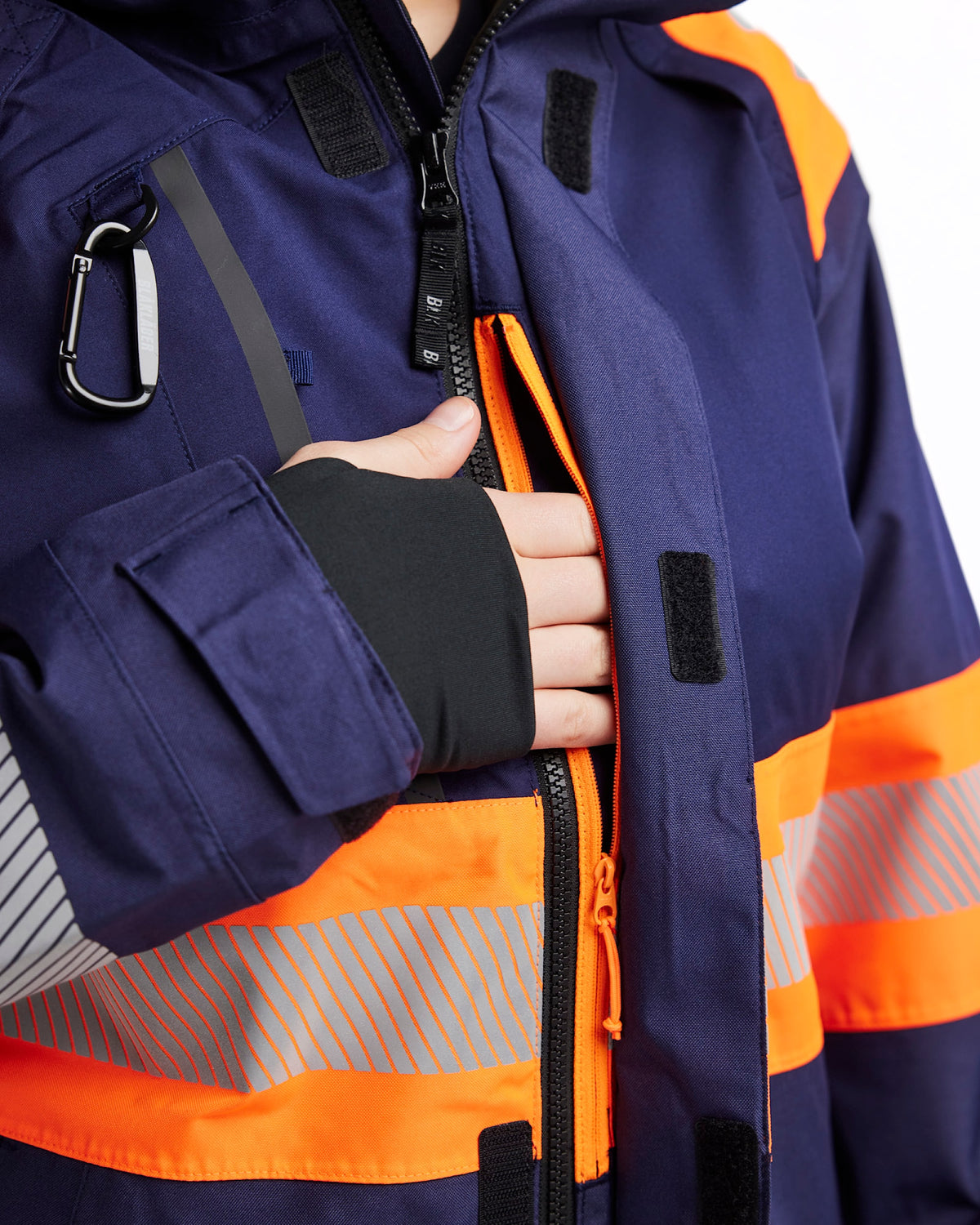 Blåkläder Damen 4430 Warnschutz Regenjacke Kl. 1 – marine/orange