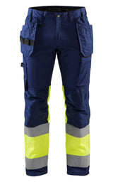 Blåkläder 1558 Warnschutz Stretch Handwerkerhose – marine/gelb
