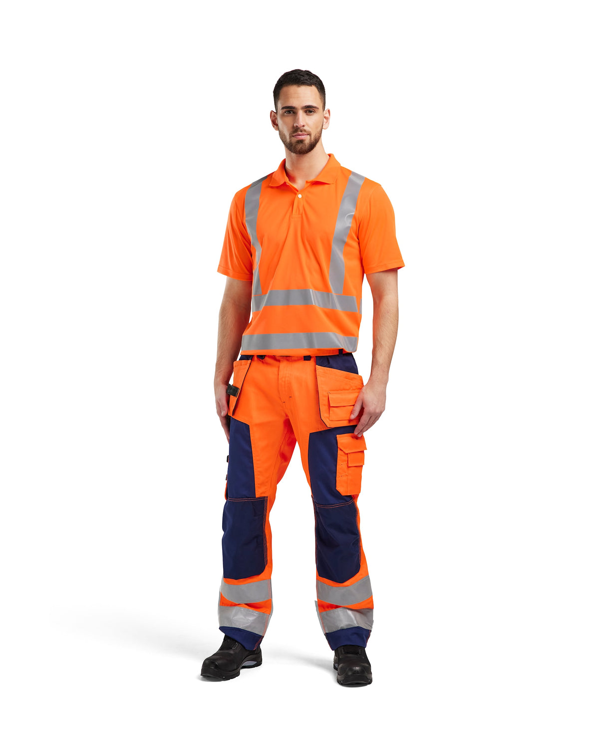 Blåkläder m. UV-Schutz 3391 Warnschutz Polo-Shirt – orange