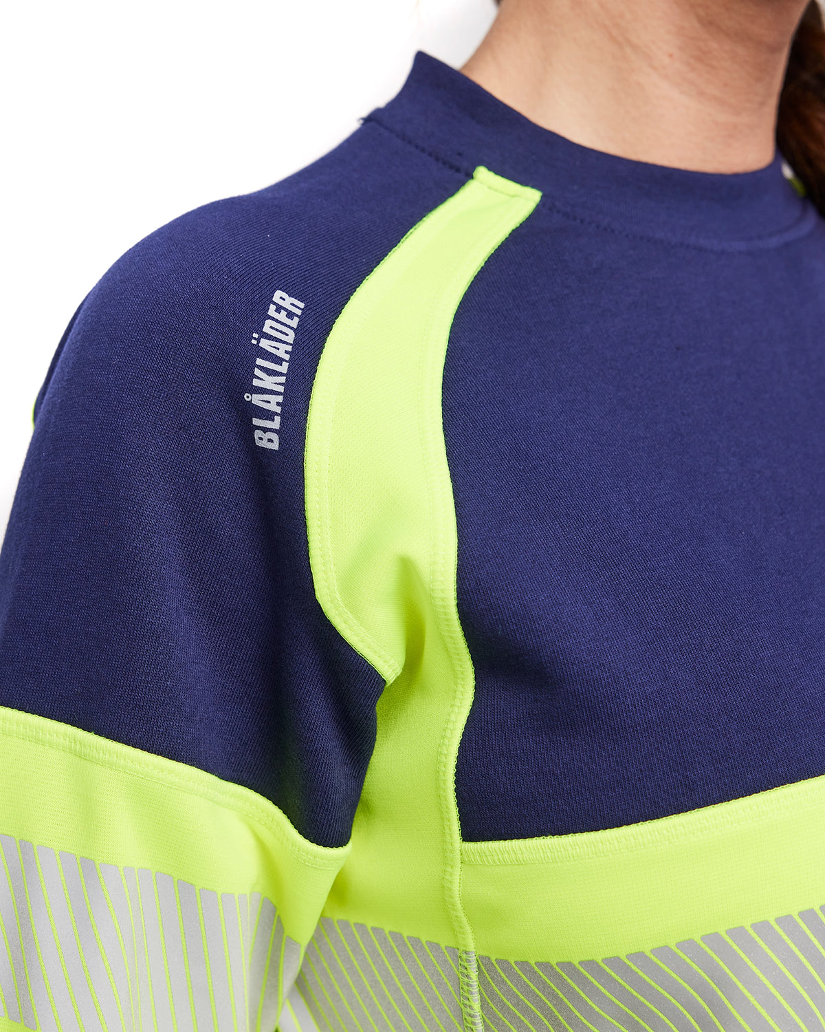 Blåkläder Damen 3409 Warnschutz Sweatshirt – marine/gelb