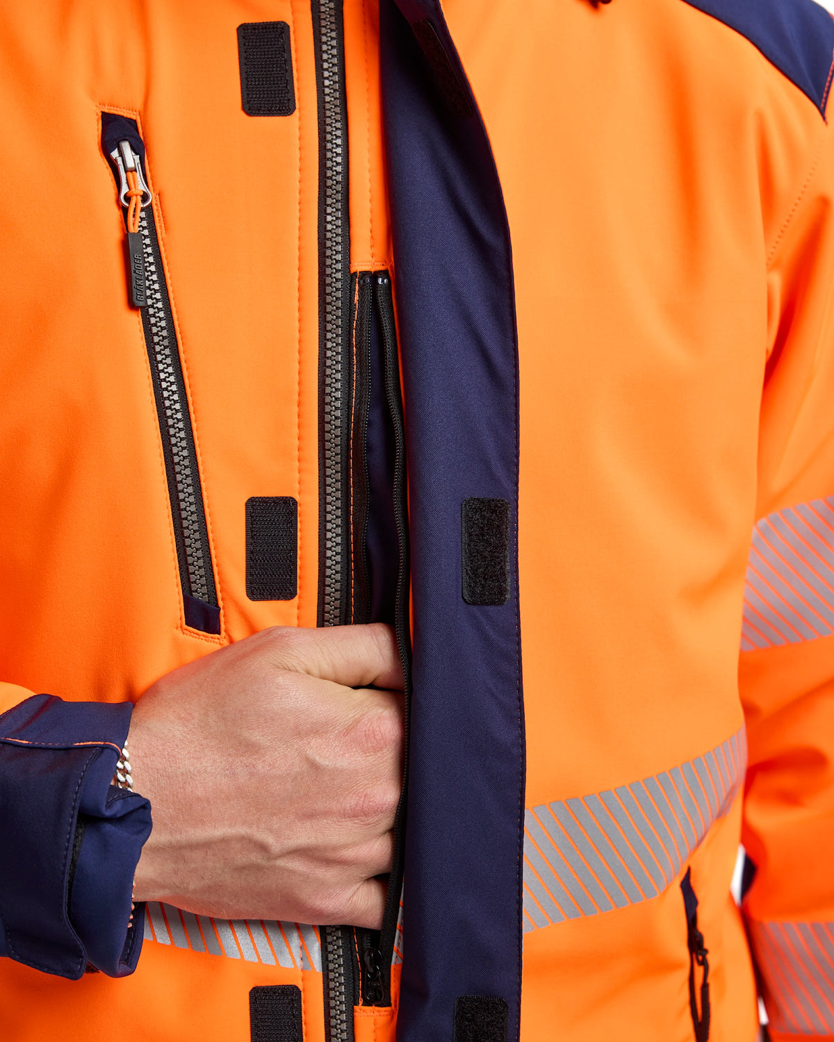 Blåkläder 4400 Blakläd Warnschutz Shoftshell Winterjacke – orange/marine