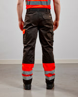 Blåkläder 1584 Warnschutz Bundhose HIGH-VIS – rot/schwarz