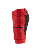 Blåkläder 1449 Service-Shorts Stretch – rot/schwarz